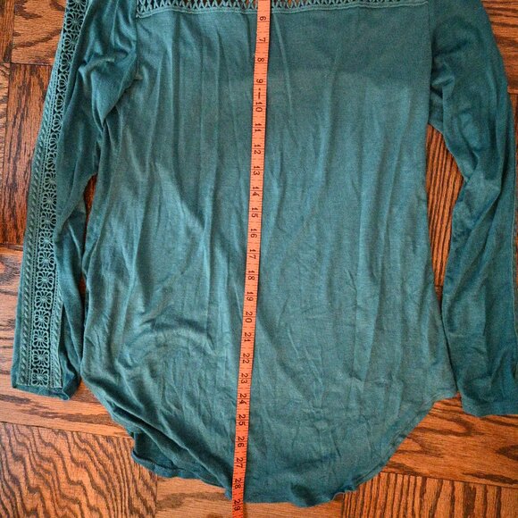 Deletta Drapey Long Sleeve Top – Teal Jewel Tone – Size S - Picture 10 of 12